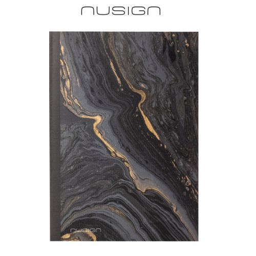 Бележник Nusign NF ENS601-C, A5, 96 л., линиран офсет шамоа 80 г, твърда корица, черен 1