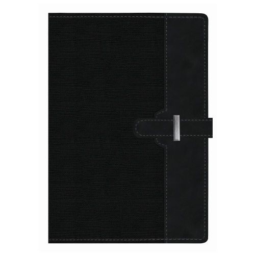 Бележник с катарама LASTVA Prisma, B5, 112 л., линиран шамоа офсет 80 г, термо PU корица, черен — Joya.bg 1