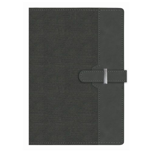 Бележник с катарама LASTVA Prisma, B5, 112 л., линиран шамоа офсет 80 г, термо PU корица, сив — Joya.bg 1