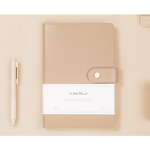 Бележник с копче Deli Nusign NS299, А5, 120 л., линиран шамоа офсет 80 г, корица ECO кожа, бежов — Joya.bg 1