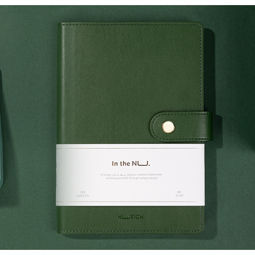 Бележник с копче Deli Nusign NS299, А5, 120 л., линиран шамоа офсет 80 г, корица ECO кожа, зелен — Joya.bg 1