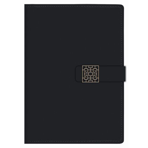 Бележник с копче LASTVA Carmen, B5, 112 л., линиран шамоа офсет 80 г, термо PU корици, черен 1
