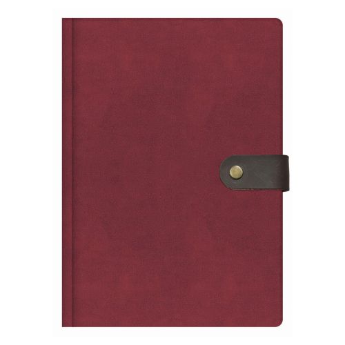 Бележник с копче LASTVA Vegas, B5, 112 л., линиран шамоа офсет 80 г, термо PU корица, червен — Joya.bg