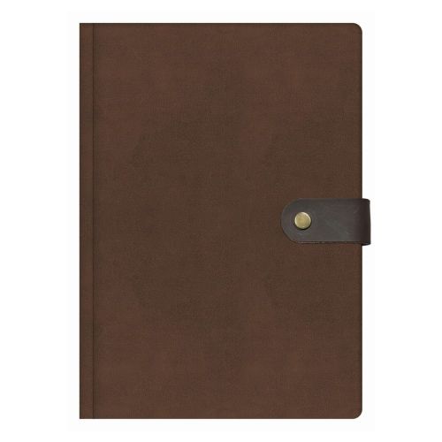 Бележник с копче LASTVA Vegas, B5, 112 л., линиран шамоа офсет 80 г, термо PU корица, кафяв — Joya.bg