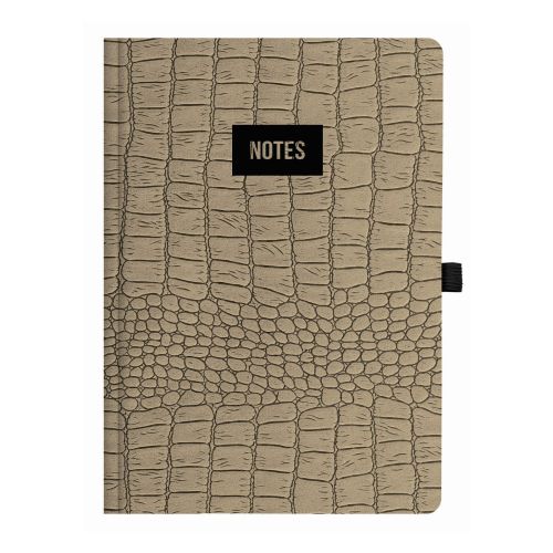 Бележник с ластик LASTVA Croco, A5, 96 л., линиран офсет 80 г, луксозна картонена корица, бежов — Joya.bg 1