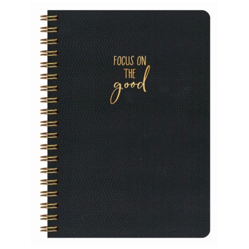 Бележник със спирала LASTVA Palermo, B5, 90 л., линиран шамоа офсет 80 г, термо PU корица, черен — Joya.bg