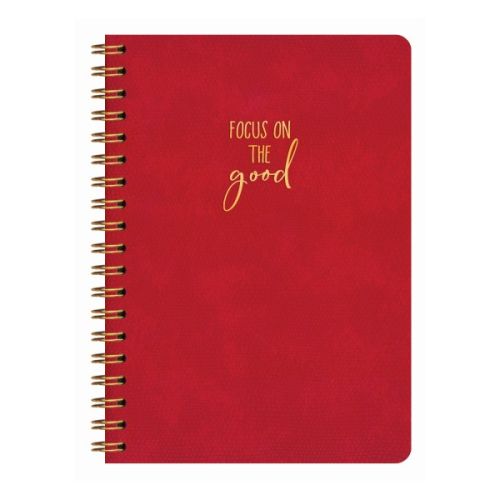 Бележник със спирала LASTVA Palermo, B5, 90 л., линиран шамоа офсет 80 г, термо PU корица, червен — Joya.bg