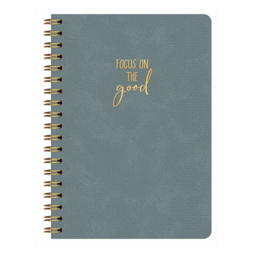 Бележник със спирала LASTVA Palermo, B5, 90 л., линиран шамоа офсет 80 г, термо PU корица, сив — Joya.bg