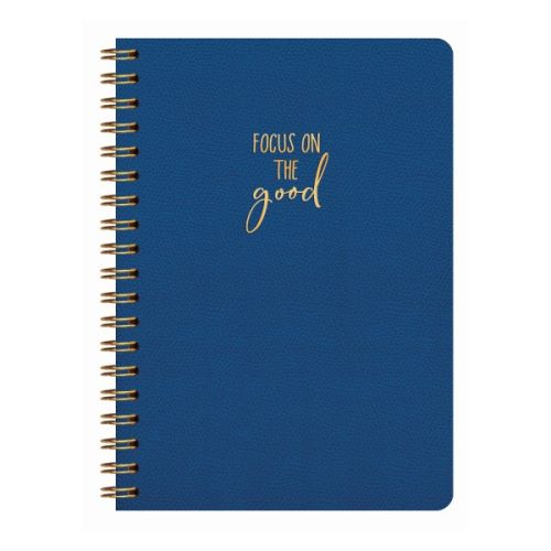 Бележник със спирала LASTVA Palermo, B5, 90 л., линиран шамоа офсет 80 г, термо PU корица, тъмносин — Joya.bg