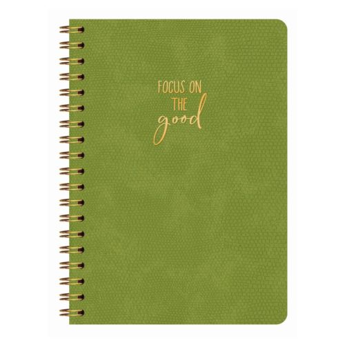 Бележник със спирала LASTVA Palermo, B5, 90 л., линиран шамоа офсет 80 г, термо PU корица, зелен — Joya.bg