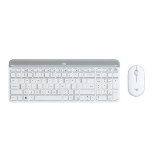 Безжичен комплект клавиатура и мишка Logitech MK470, USB, бяла 1