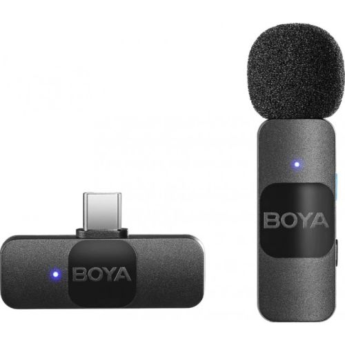 Безжична микрофонна система Boya BY-V10, с ревер, черен 1