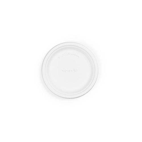 Биоразградима чиния Vegware, от захарна тръстика, бяла, 18 см, 50 бр. — Joya.bg