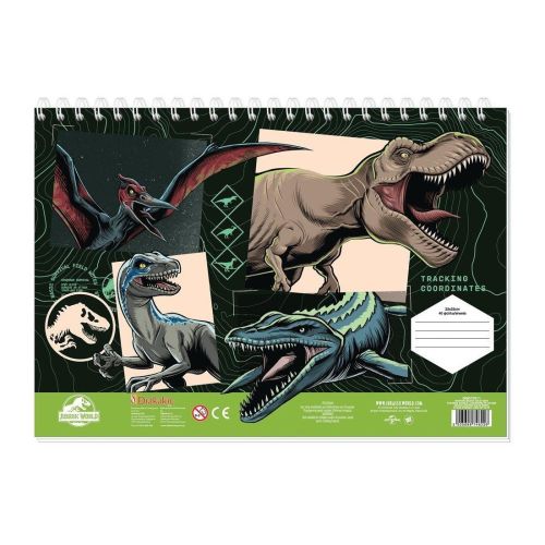 Блок за рисуване Jurassic Park, 230х330 мм, 70 г/кв.м, 40 л., шаблони, 2 стр. за оцветяване, стикери — Joya.bg 1