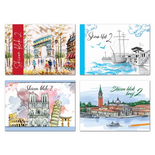 Блок за рисуване LASTVA Sketch №2, 300х210 мм, 110 г/ кв. м, корица 230 г/кв.м, 10 л. — Joya.bg