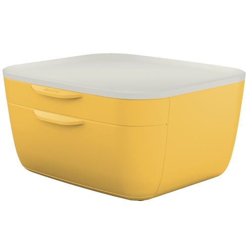 Бокс с 2 чекмеджета LEITZ Cosy, 251x143x275 мм, Polystyrene, жълт — Joya.bg 1
