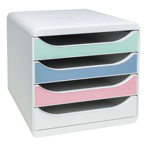 Бокс с 4 чекмеджета EXACOMPTA AutentiK BIG-BOX, 347x278x267 мм, Polystyrene, 4 цвята 1