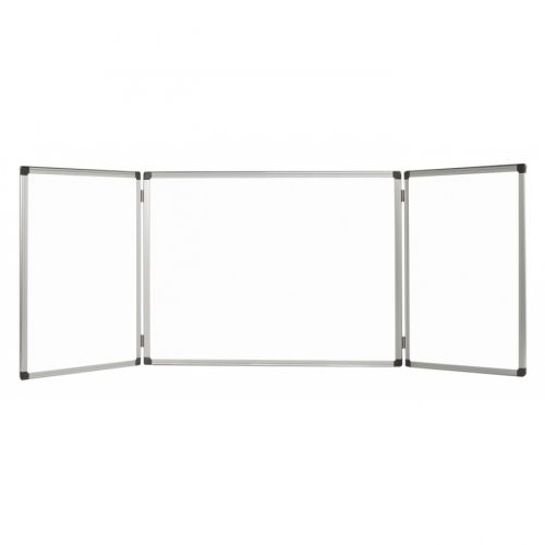 Бяла дъска с 3 панела Bi-Office Maya Trio, 3600х1200 мм, сгъната 1800х1200 мм, алуминиева рамка — Joya.bg 1