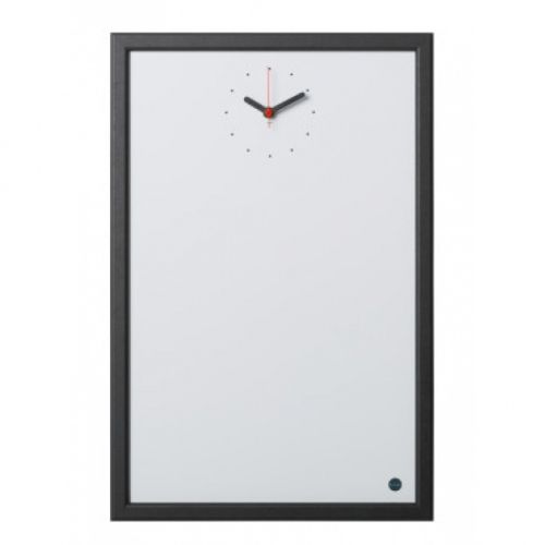 Бяла магнитна дъска с часовник Bi-Office, 300x450 мм, дървена рамка — Joya.bg 1
