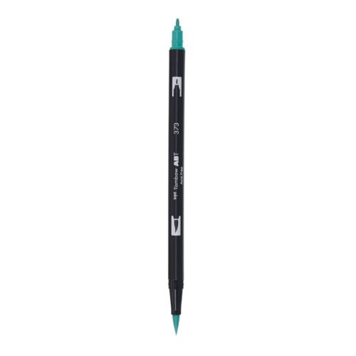 Aкварелен двувърх маркер Tombow ABT Dual Brush, четка 3.5 мм, връх 0.8 мм, 373 sea blue