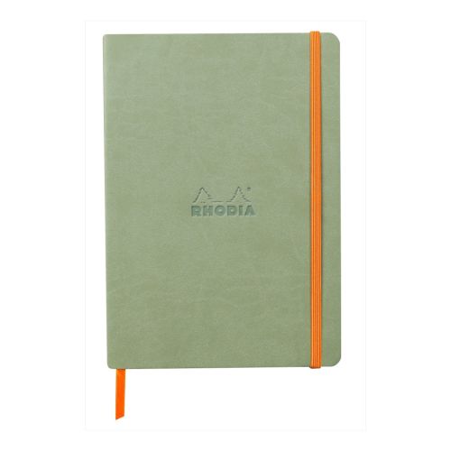 Бележник RHODIA Rhodiarama, A5, 80 л., редове, хартия шамоа 90 г, меки PU корици, селадон