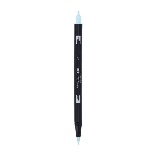Aкварелен двувърх маркер Tombow ABT Dual Brush, четка 3.5 мм, връх 0.8 мм, 451 sky blue