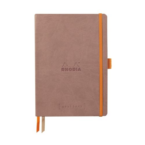 Бележник RHODIA Rhodiarama Goalbook, A5, 120 л., точки, хартия шамоа 90 г, мекиPUкорици, розовокафяв