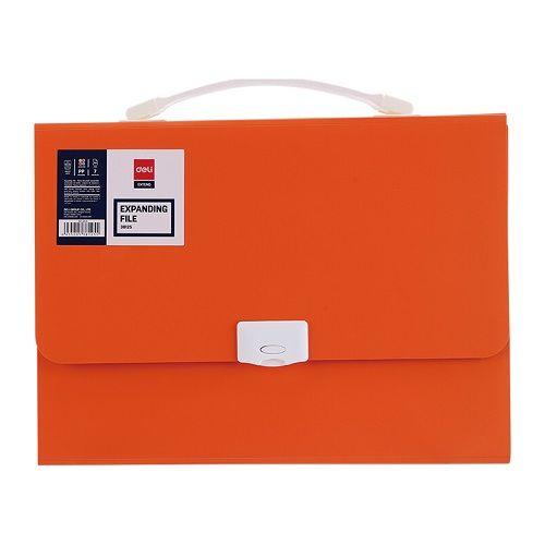 Чанта за документи Deli Rio, E38125, 7 отделения и индекси, PP, оранжева — Joya.bg 1