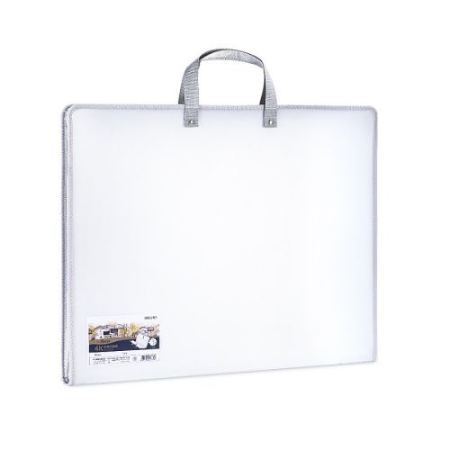 Чанта за рисунки Deli, 72706, 350x440 мм, с цип, РР, бяла — Joya.bg 1