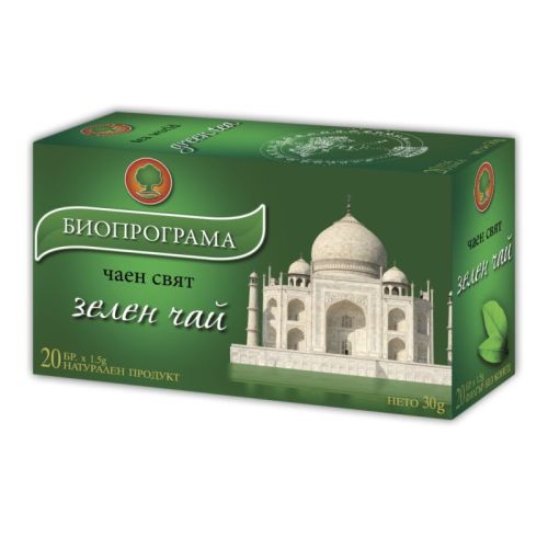Чай Биопрограма Зелен, кутия 20 бр.х 1.5 г — Joya.bg