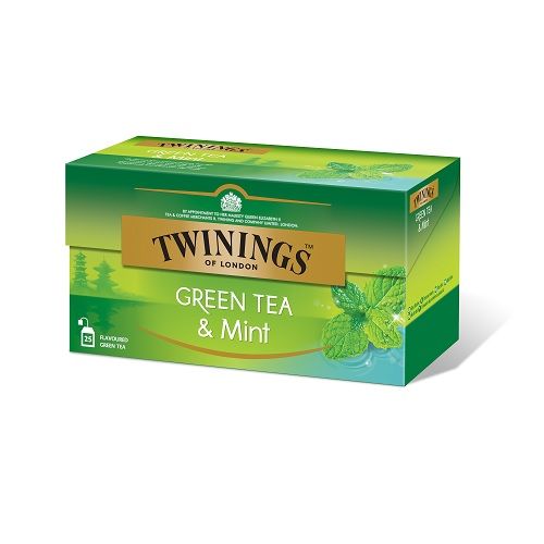 Чай Twinings Зелен с мента, кутия 25 бр. х 1.5 г — Joya.bg