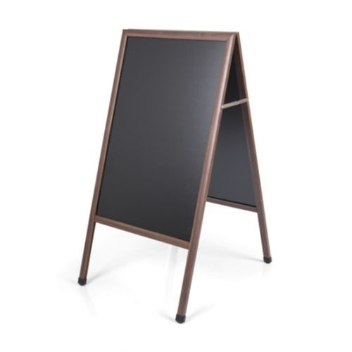 Черна дъска за меню Bi-Office CHALK, двустранна, А форма, 600х1200 мм, площ 600x900 мм, рамка орех — Joya.bg 1