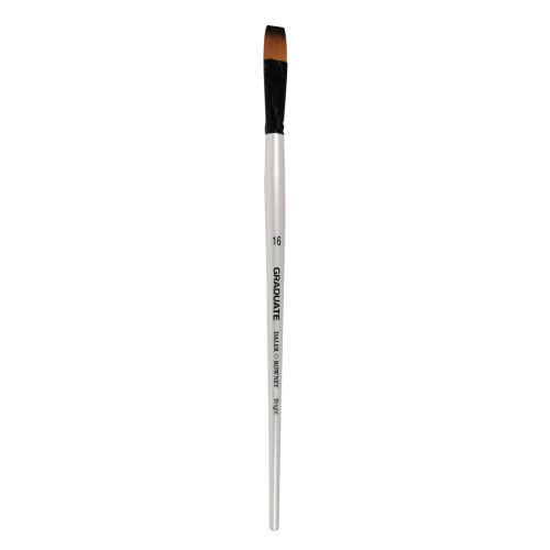 Четка за рисуване DALER-ROWNEY Graduate Synthetic Bright №16, плоска, дълга дръжка, изкуствен косъм