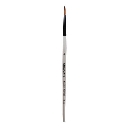Четка за рисуване DALER-ROWNEY Graduate Synthetic Round №4, кръгла, с къса дръжка, изкуствен косъм 1