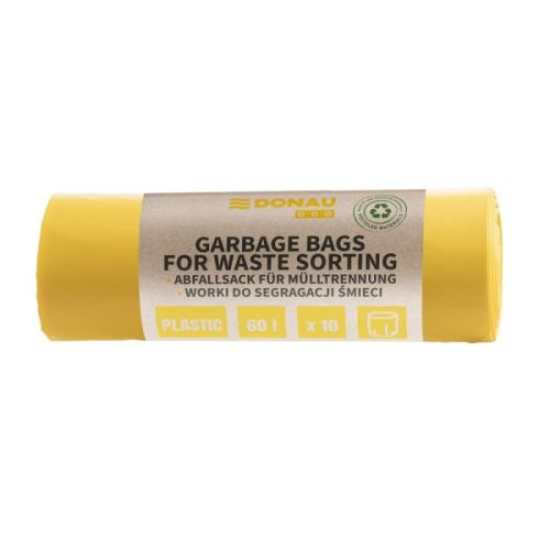Чували за смет DONAU ECO, LDPE 28 mic, 60 л, жълти, 10 бр. — Joya.bg 1