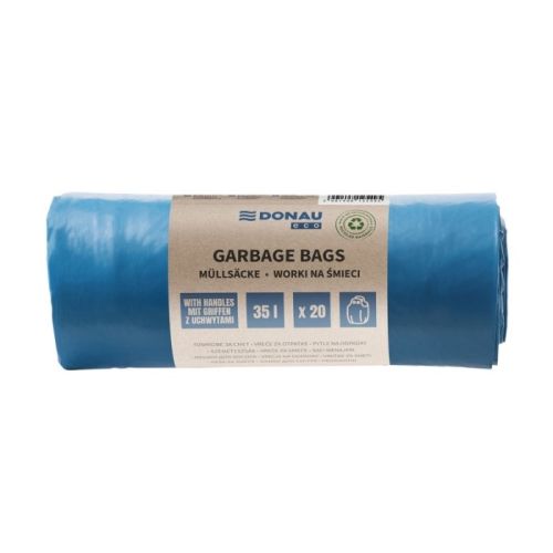 Чували за смет с дръжки DONAU ECO, LDPE  25 mic, 35 л, сини, 20 бр. 1