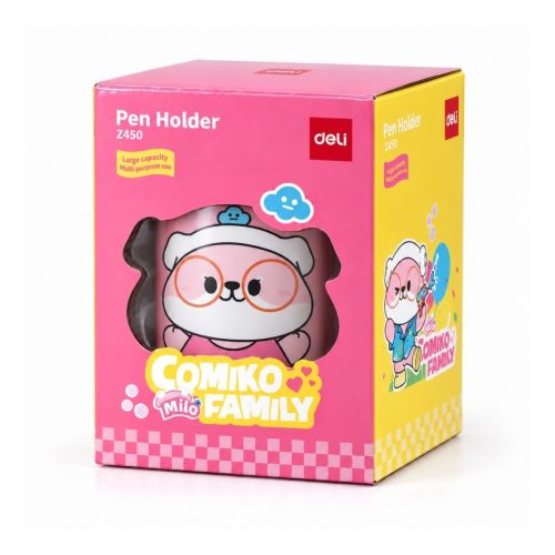 Моливник Deli Comiko Family, EZ450, PS, 104х79х79 мм, розов
