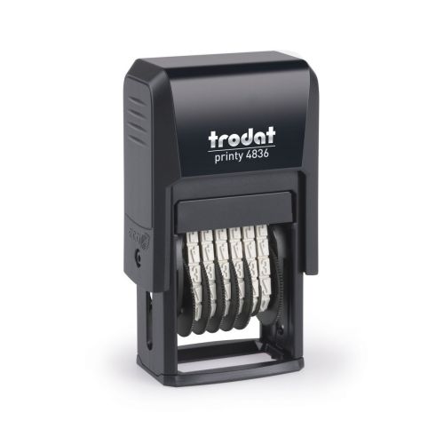 Номератор Trodat Printy 4836, с 6 цифри, височина на шрифта 3 мм, син тампон