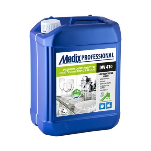Препарат за съдове Medix Professional DW 410, концентрат, без аромат и оцветители, 5 л