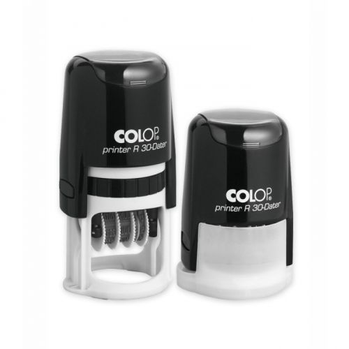 Датник Colop Printer R30, с цифри, височина на шрифта 4 мм, клише D30 мм, син тампон — Joya.bg