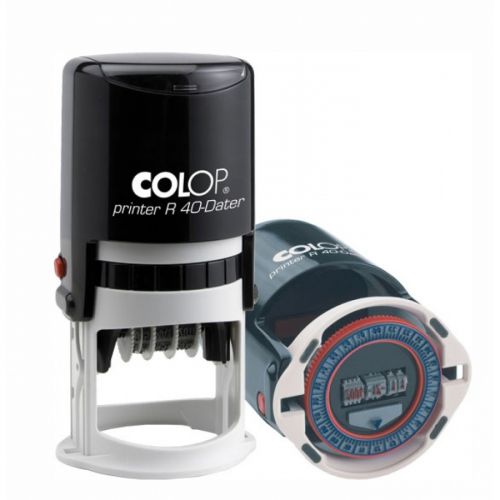 Датник Colop Printer R40, с цифри, височина на шрифта 4 мм, клише D40 мм, син тампон — Joya.bg