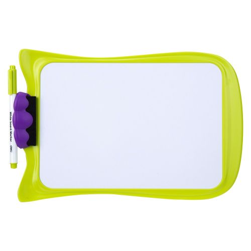 Детска бяла дъска Deli E8703, двулицева, 303х206 мм, цветна PP рамка, с гъба и маркер — Joya.bg 1