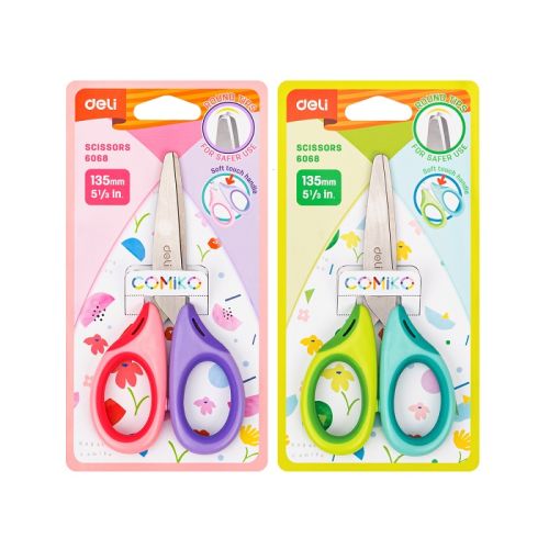 Детска ножица Deli Comiko, E6068, 135 мм, гумирани дръжки, блистер — Joya.bg 1
