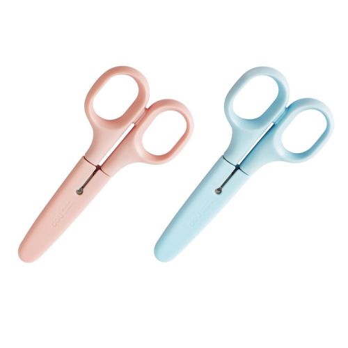 Детска ножица Deli Macaron, E6022A, 122 мм, цветни дръжки и предпазна капачка — Joya.bg 1