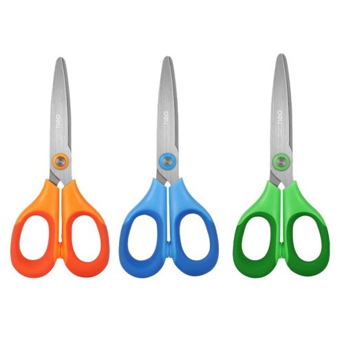 Детска ножица Deli Pixicut E6063, 135 мм, гумирани цветни дръжки и заоблен връх 1