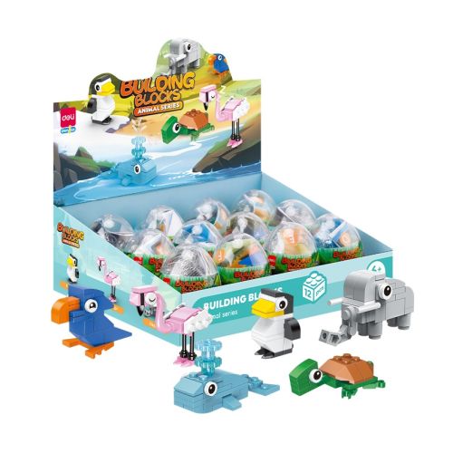 Дисплей с яйце изненда Deli Genius Animal EH741, 12 части конструктор, 6 модела, 12 яйца в дисплей — Joya.bg 1