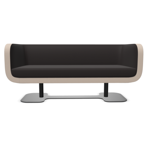 Диван Bound, триместен, 1730х635х760 мм, метална база, черна, екокожа Parotega(4),цвят черен и бежов 1