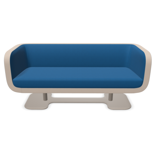 Диван Bound, триместен, 1730х635х760 мм, метална база, кашмир, екокожа Parotega(4), цвят син и бежов 1