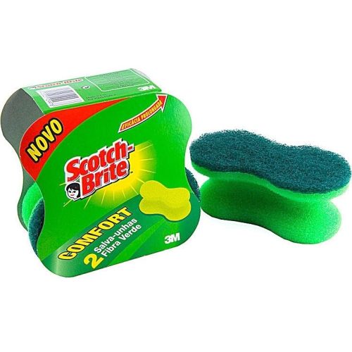 Домакинска гъбаScotch Brite® Classic Comfort, ергономична, зелена, опаковка 2 бр. — Joya.bg 1