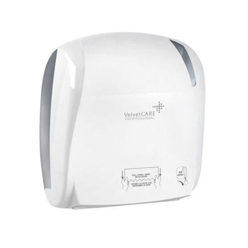 Дозатор за хартиени кърпи за ръце Velvet Autocut  на ролка, бял, ABS, 370x220x330 мм — Joya.bg